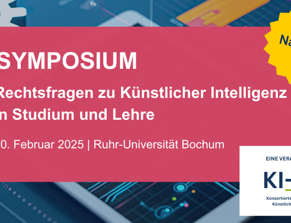 Symposium Rechtsfragen zu künstlicher Intelligenz in Studium und Lehre Beitragsbild
